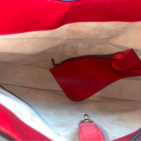 Authentic, Beautiful Red, Suede Gucci Jackie Like new - Picture 4 of 6